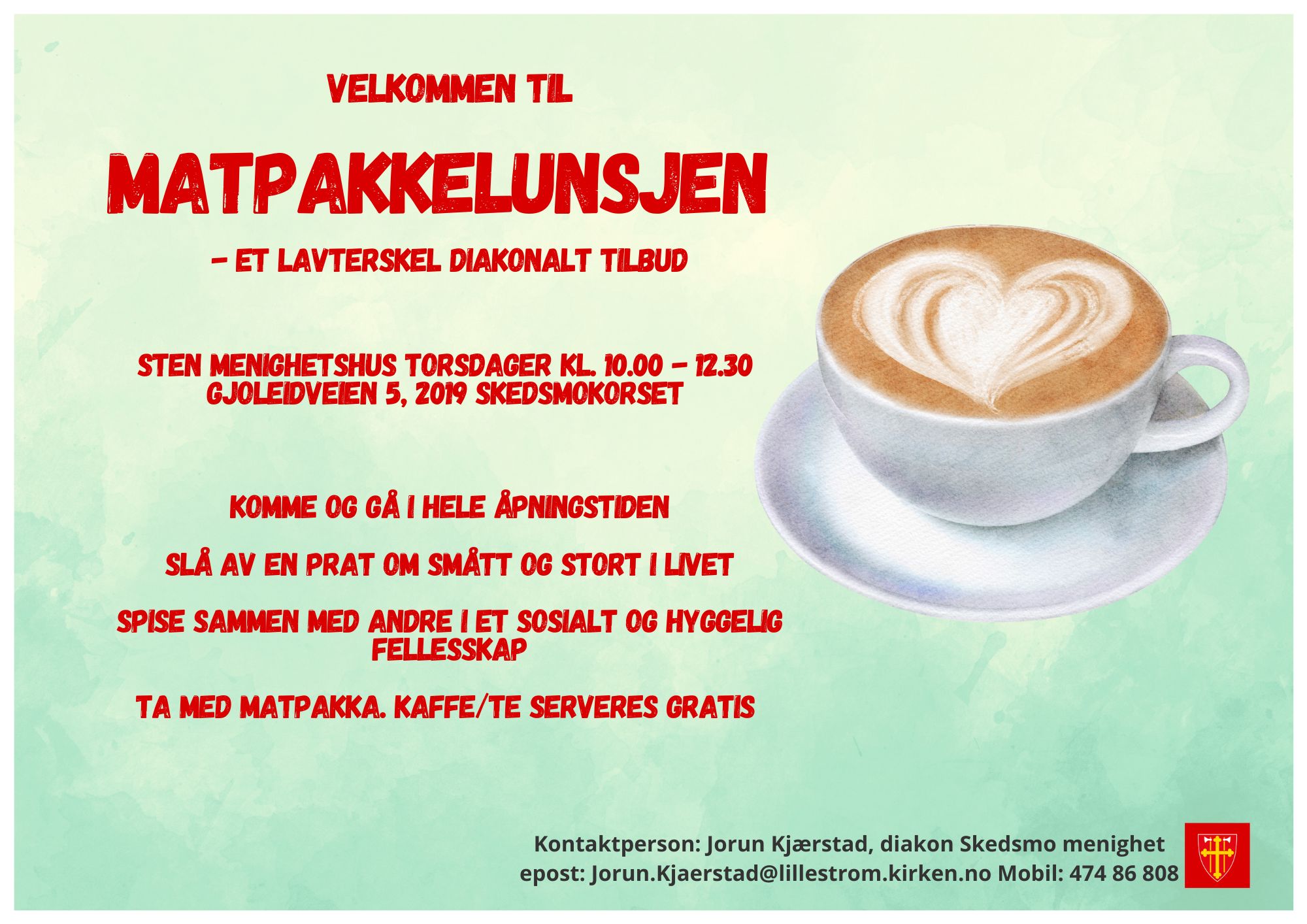 Dekorelement som erstatning for et bilde Matpakkelunsjen, 2026-01-29T10:00:00, from 10.00 to 12.30